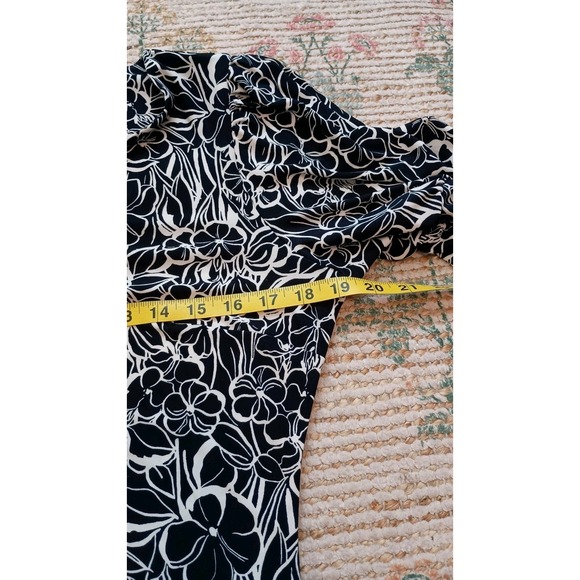 Tommy Hilfiger Navy White Floral V-Neck Shift Dress Size 10 Casual Office Chic - Picture 9 of 11